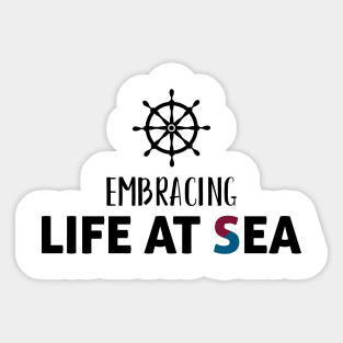 Embracing Life at Sea Sticker